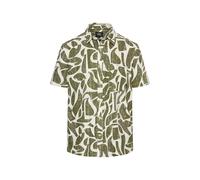 camel active Herren Kurzarm-Hemd aus Piqué-Baumwolle Grün, Menswear-M