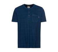 camel active Herren Kurzarm Henleyshirt aus Reiner Baumwolle Dunkelblau, Menswear-S