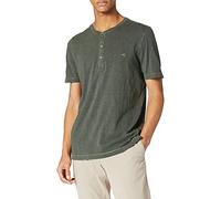 camel active Herren Kurzarm Henleyshirt aus Reiner Baumwolle Grün, Menswear-XXL