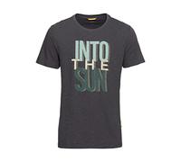 camel active Herren Kurzarm T-Shirt aus Bio-Baumwolle Dunkelgrau, Menswear-M