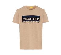 camel active Herren Kurzarm T-Shirt aus Bio-Baumwolle Hellbraun, Menswear-XXL