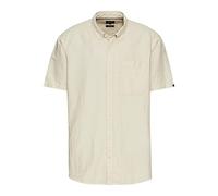 camel active Herren Kurzarmhemd aus einem Baumwoll-Leinenmix Beige, Menswear-XL