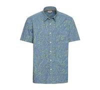 camel active Herren Kurzarmhemd mit Allover-Print Blau-Grün, Menswear-M