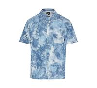 camel active Herren Kurzarmhemd mit Allover-Print Blau, Menswear-M