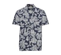 camel active Herren Kurzarmhemd mit Allover-Print Dunkelblau, Menswear-L