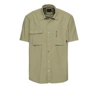 camel active Herren Kurzarmhemd mit Cooling Effekt Dunkelgrün, Menswear-XXL