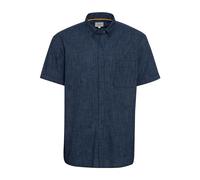 camel active Herren Kurzarmhemd mit feinem Streifenmuster Dunkelblau, Menswear-S