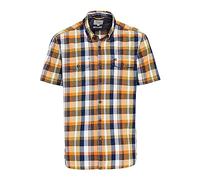 camel active Herren Kurzarmhemd mit Karomuster Oliv Grün, Menswear-M