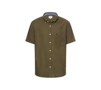 Kurzarmhemd CAMEL ACTIVE, Damen, Gr. 4XL, N-Gr, deep olive, Web, Obermaterial: 100% Baumwolle, meliert, normal hüftbedeckend, Rundhals, Hemden Kurzarmhemd, mit Button-Down-Kragen (93884549-4XL)