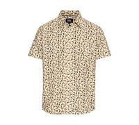 camel active Herren Kurzarmhemd mit Strukturmuster Beige, Menswear-XXL