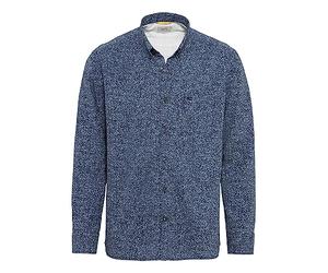 camel active Herren Langarm Hemd mit Allover-Print Dunkelblau, Menswear-M