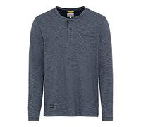 camel active Herren Langarm Henleyshirt aus Reiner Baumwolle Dunkelblau, Menswear-M