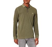 camel active, Herren Langarm Polohemd Poloshirt Pique Leicht Angerauht Khaki XL