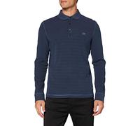 camel active, Herren Langarm Polohemd Poloshirt Pique Leicht Angerauht Marineblau M