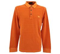 camel active Herren Langarm Polohemd Poloshirt Pique Leicht Angerauht Orange