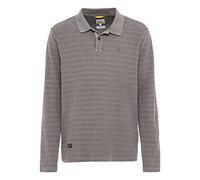 camel active Herren Langarm-Poloshirt aus Baumwolle Grau, Menswear-M