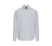 camel active Regular Fit Freizeithemd aus Leinen-Mix mit Button-Down-Kragen in Jeansblau, Größe XL