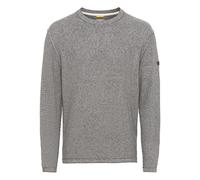 camel active Herren Leichter Strickpullover im feinen Streifenmuster Grau, Menswear-M