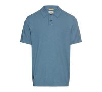 camel active Herren Leichtes Strick-Polo aus Reiner Baumwolle Steinblau, Menswear-M