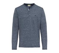 camel active Herren Longsleeve Langarmshirt Henleyshirt Regular Fit aus nachhaltiger Baumwolle Dunkelblau, Menswear-L
