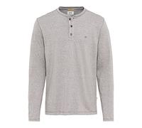 camel active Herren Longsleeve Langarmshirt Henleyshirt Regular Fit aus nachhaltiger Baumwolle Grau, menswear-3XL