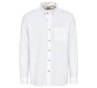 camel active Herren Oxford Langarm Hemd aus Reiner Baumwolle Weiß, Menswear-M