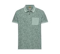 Piqué Poloshirt mit floralem Allover-Print Türkis L