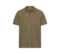 camel active Herren Poloshirt mit Reißverschluss Olivgrün, menswear-3XL
