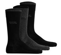 camel active Herren Socken, 3er Pack - Box, Basic Socken, Bio-Baumwolle Schwarz/Grau 43-46