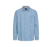 Jeanshemd CAMEL ACTIVE, Herren, Gr. 3XL, N-Gr, tinted blau, Denim/Jeans, Obermaterial: 100% Baumwolle, gestreift, normal hüftbedeckend, Rundhals, 2-Knopf-Manschette, Hemden Jeanshemd, im Streifen-Desi