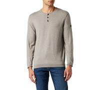 camel active Herren Strick Henley aus Biobaumwolle Grau, menswear-3XL