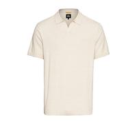 camel active - Strick-Poloshirt aus Baumwoll-Leinen-Mix ecru - Gr. - XXL