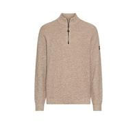 Troyer CAMEL ACTIVE, Herren, Gr. L, beige (oatmeal), Strick, Obermaterial: 70% Baumwolle, 30% Polyacryl, meliert, casual, regular fit taillenbedeckt, ohne Ausschnitt, Langarm Rippbündchen, Pullover, m