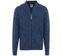 camel active Herren Strickjacke aus einem Soften Baumwollmix Blau, Menswear-L