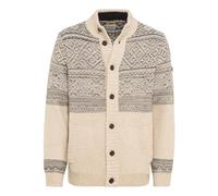 camel active Herren Strickjacke Knitjacket mit Norwegermuster Silber grau/beige - M