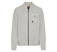 camel active Herren Strickjacke mit Troyer-Kragen Grau menswear-3XL