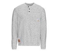 camel active Herren Strickpullover mit Henley-Kragen Grau-Blau Menswear-XL