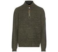 camel active Herren Stricktroyer aus Baumwollmix Dunkelgrün, menswear-3XL