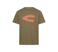 Camel Active T-Shirt – Print-Shirt Herren, 100% Baumwolle, oliv, Gr. L, Rundhals