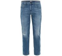 camel active Herren Tapered Fit Destroyed Jeans mit Smartphone Tasche 32 Denim Blau menswear-36/32