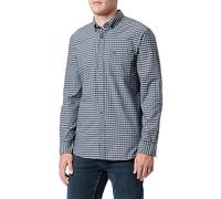 camel active Herren Vichy Karohemd aus Reiner Baumwolle Dunkelblau, Menswear-S