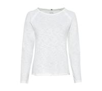 Camel Active Damen Langarmshirt aus reiner Baumwolle mit Rundhalsausschnitt Offwhite Gr. L