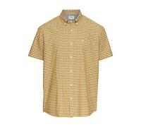 camel active Herren Kariertes Kurzarmhemd aus Baumwolle Orange, Menswear-L