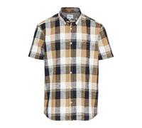 Karohemd CAMEL ACTIVE, Herren, Gr. XL, N-Gr, blau (schwarz navy), Web, Obermaterial: 100% Baumwolle, kariert, casual, hüftbedeckend, Rundhals, Kurzarm, Hemden, Kurzarm aus reiner Baumwolle (34402745-X