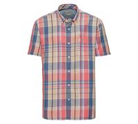 camel active - Karohemd aus Leinenmix faded red - Gr. - XXL