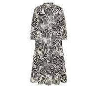 camel active Damen Mittellanges Sommerkleid mit Allover-Print AOP schwarz/weiß, Womenswear-M