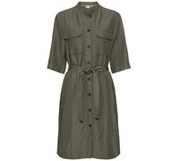 camel active Damen Halbarm Kleid mit Stehkragen Dunkeloliv Womenswear-M