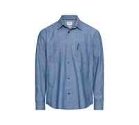 Langarmhemd aus reiner Baumwolle Blau XL