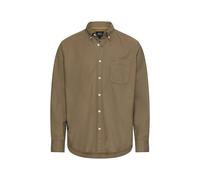 Langarmhemd CAMEL ACTIVE, Herren, Gr. XL, N-Gr, deep olive, Web, Obermaterial: 97% Baumwolle, 3% Elasthan, unifarben, lässig geschnitten hüftbedeckend, Rundhals, 2-Knopf-Manschette, Hemden, mit Button