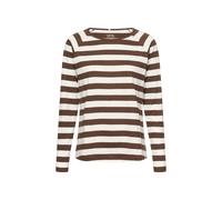 camel active - Langarmshirt aus reiner Baumwolle brown/milk white - Gr. - M